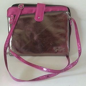 Jessica Simpson Metalic Gray / Pink Crossbody Bag